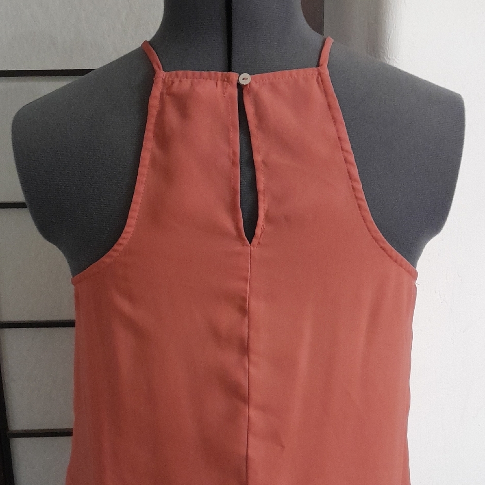 Orange Embellished Camisole with Cut-Out Neckline - Picture 4 of 4